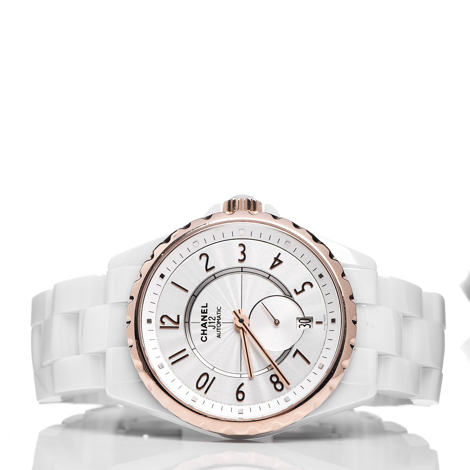 Chanel Stainless Steel 18K Beige Gold Ceramic 36.5mm J12 Automatic Watch White 3 of 6