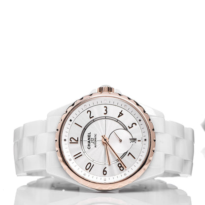 Chanel Stainless Steel 18K Beige Gold Ceramic 36.5mm J12 Automatic Watch White 3 of 6