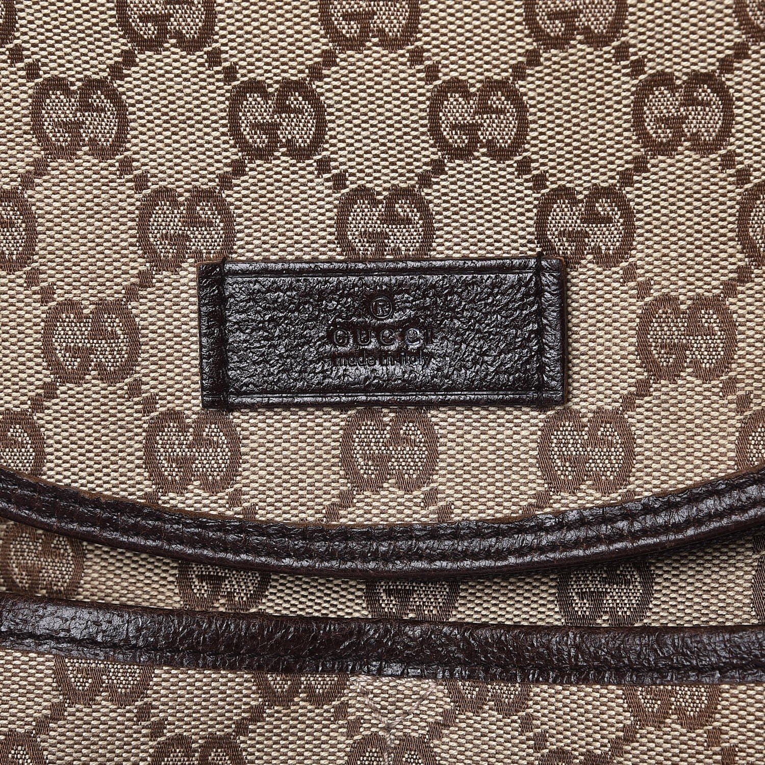 Gucci Monogram Natural Pigskin Large Diaper Bag Beige Ebony Cocoa Dark Chocolate 7 of 15