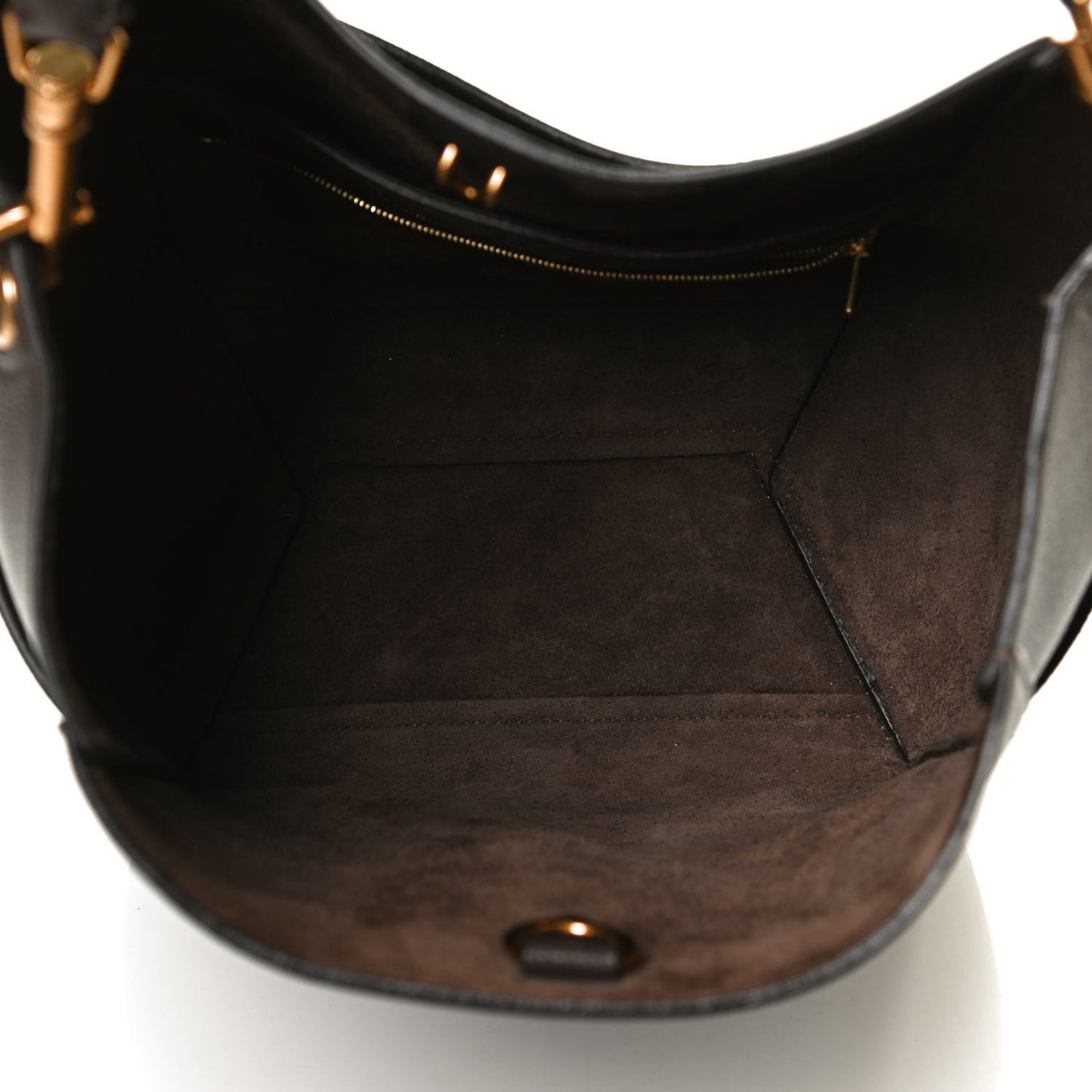 Soft Grained Calfskin Sangle Bucket Bag Brown