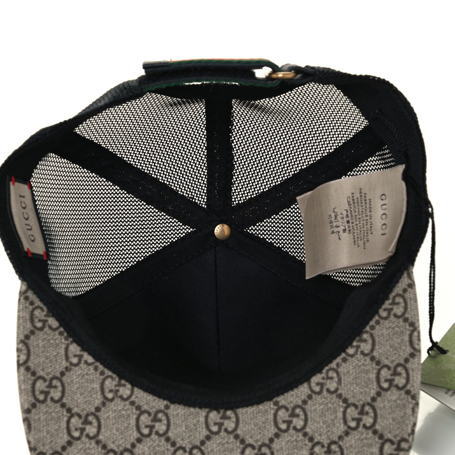 GG Supreme Monogram Bee Print Baseball Hat XS Beige
