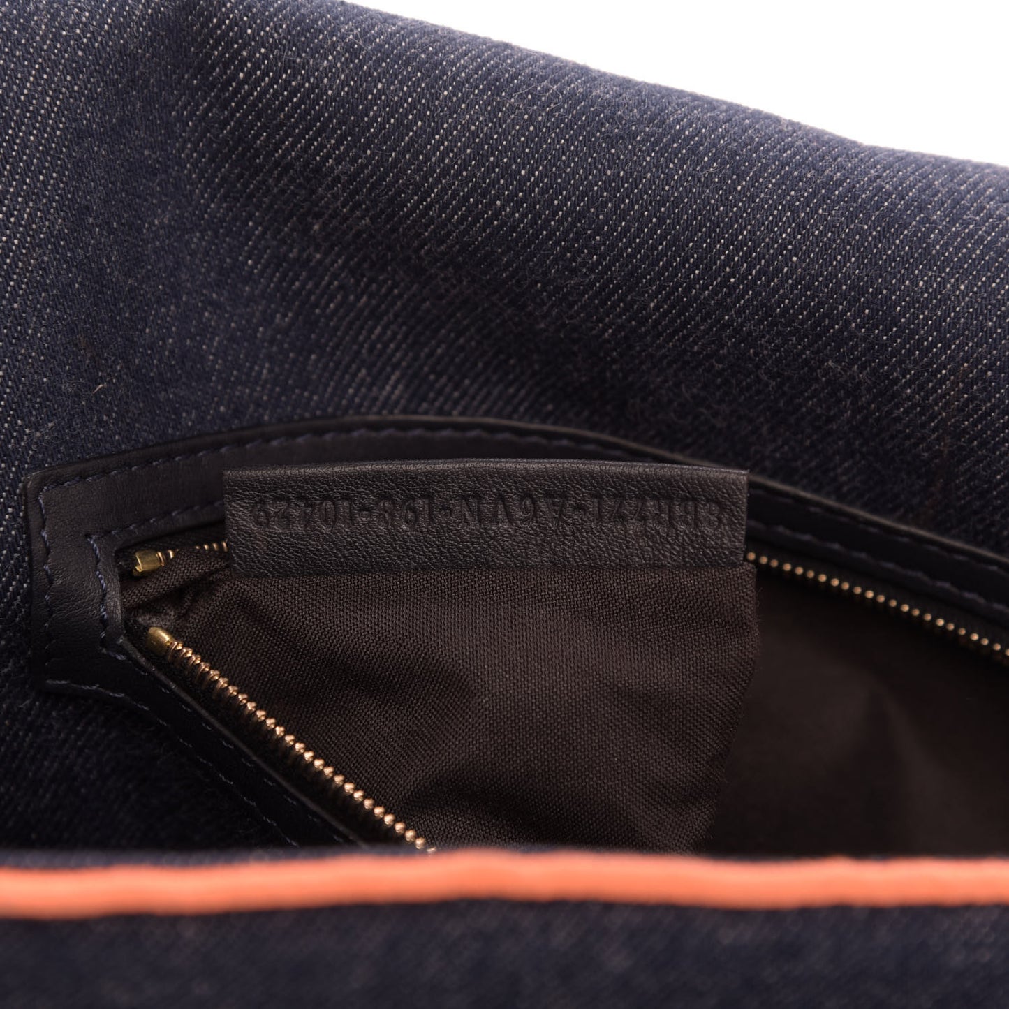 Denim Large Baguette Blue Arancio Fluo