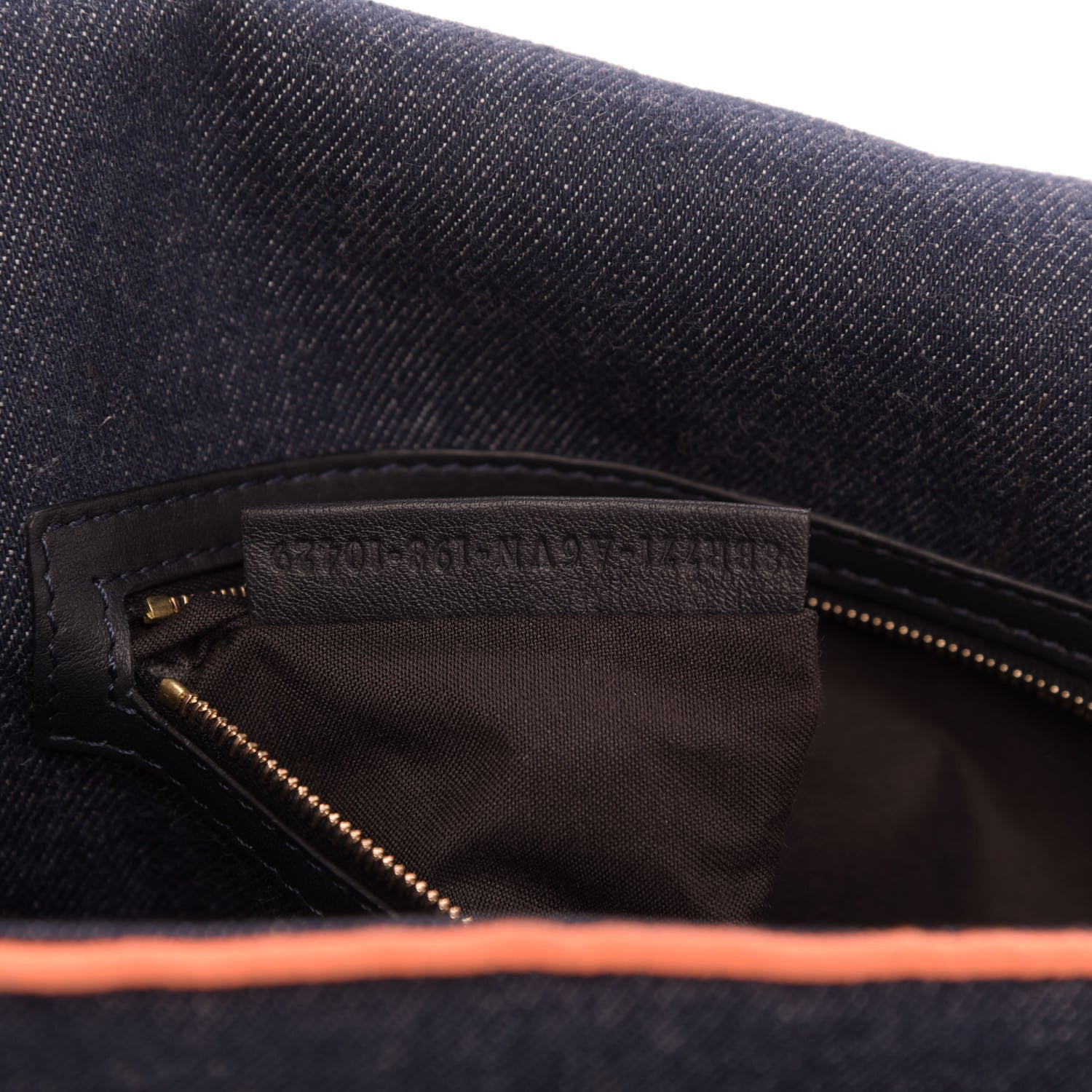 Fendi Denim Large Baguette Blue Arancio Fluo 10 of 15