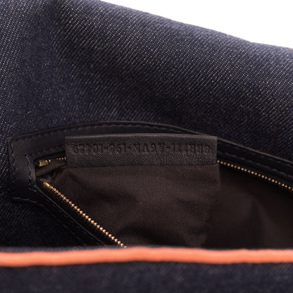 Fendi Denim Large Baguette Blue Arancio Fluo 10 of 15