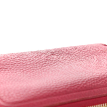Prada Vitello Daino Zip Around Wallet Peonia 10 of 10