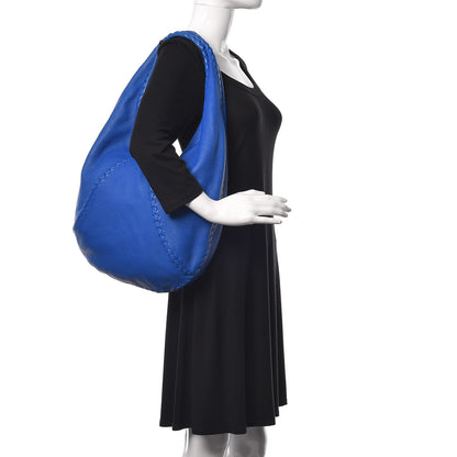 Bottega Veneta Cervo Deerskin Large Hobo Signal Blue 2 of 8