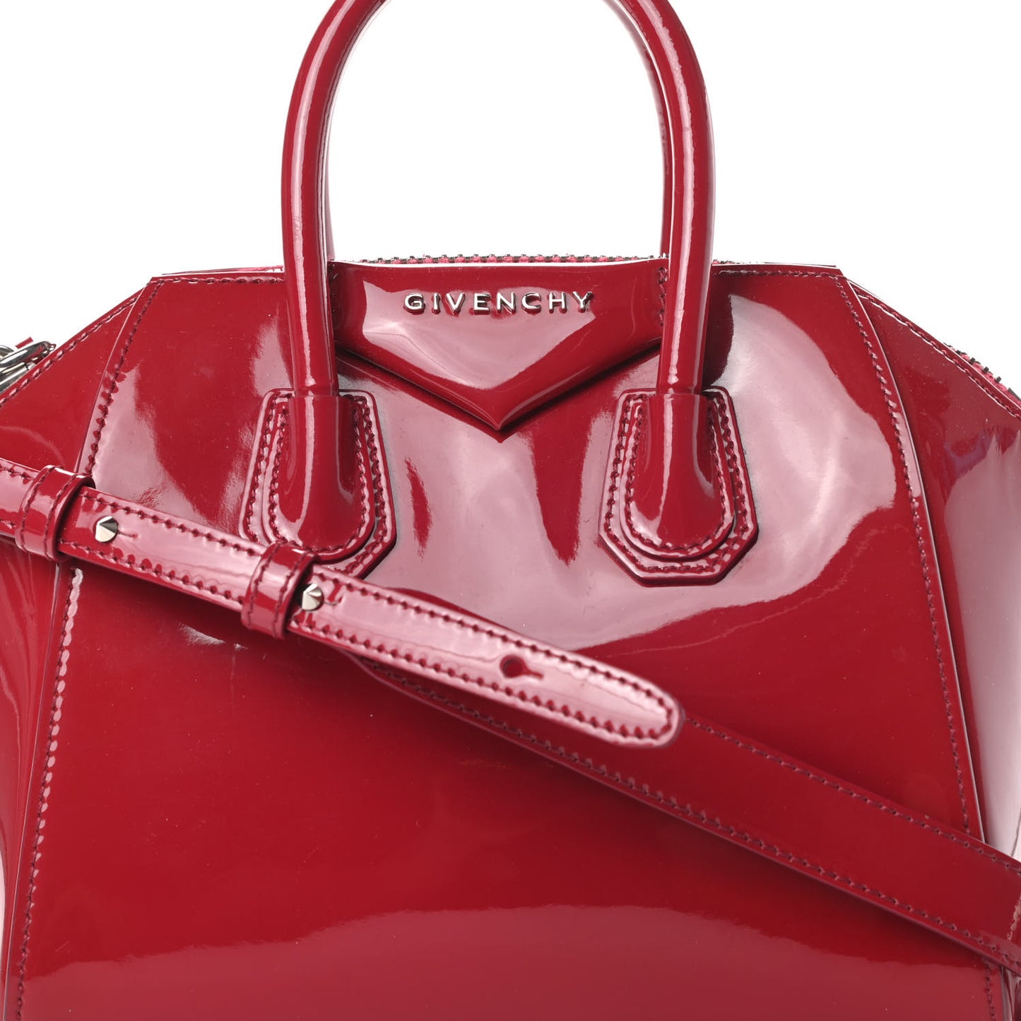 Patent Calfskin Mini Antigona Red