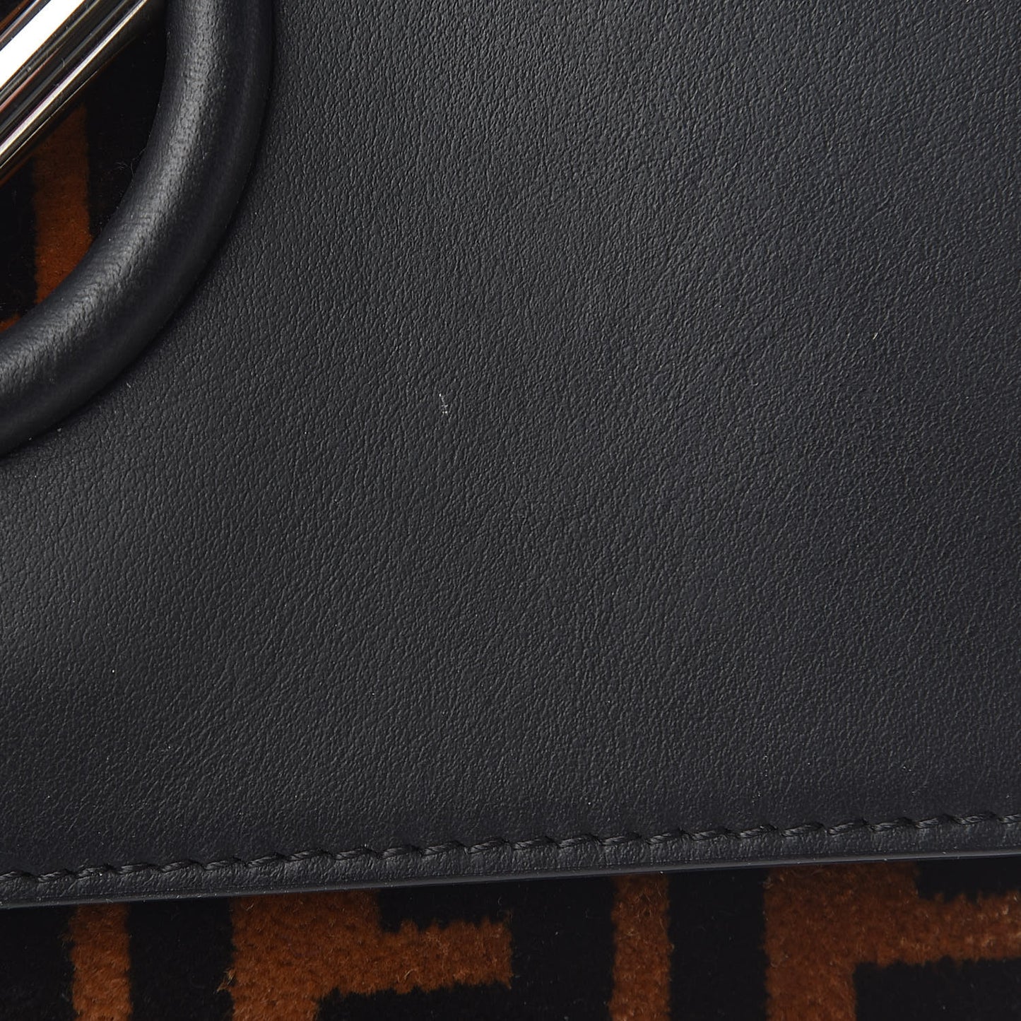 Vitello Century Velvet F is Fendi FF Small Kan I Shoulder Bag Black Tobacco
