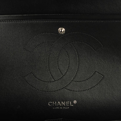 Chanel Lambskin Chevron Quilted Jumbo Double Flap So Black 6 of 8