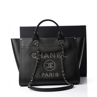 Chanel Caviar Small Studded Deauville Tote Black 11 of 11