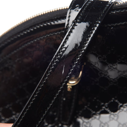 Gucci Patent Microguccissima Medium Nice Top Handle Dome Bag Black 9 of 15
