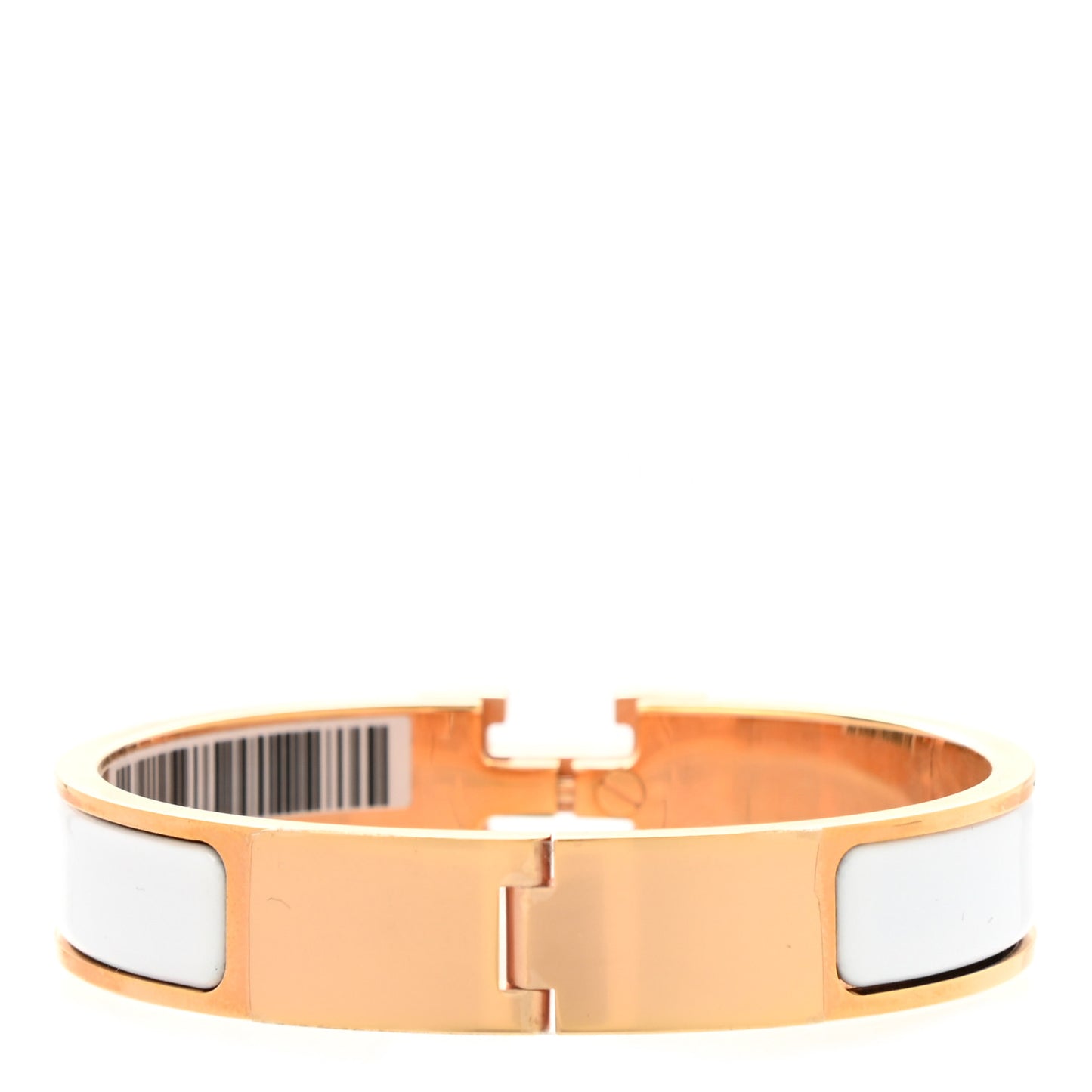 Enamel Narrow Clic Clac H Bracelet PM White