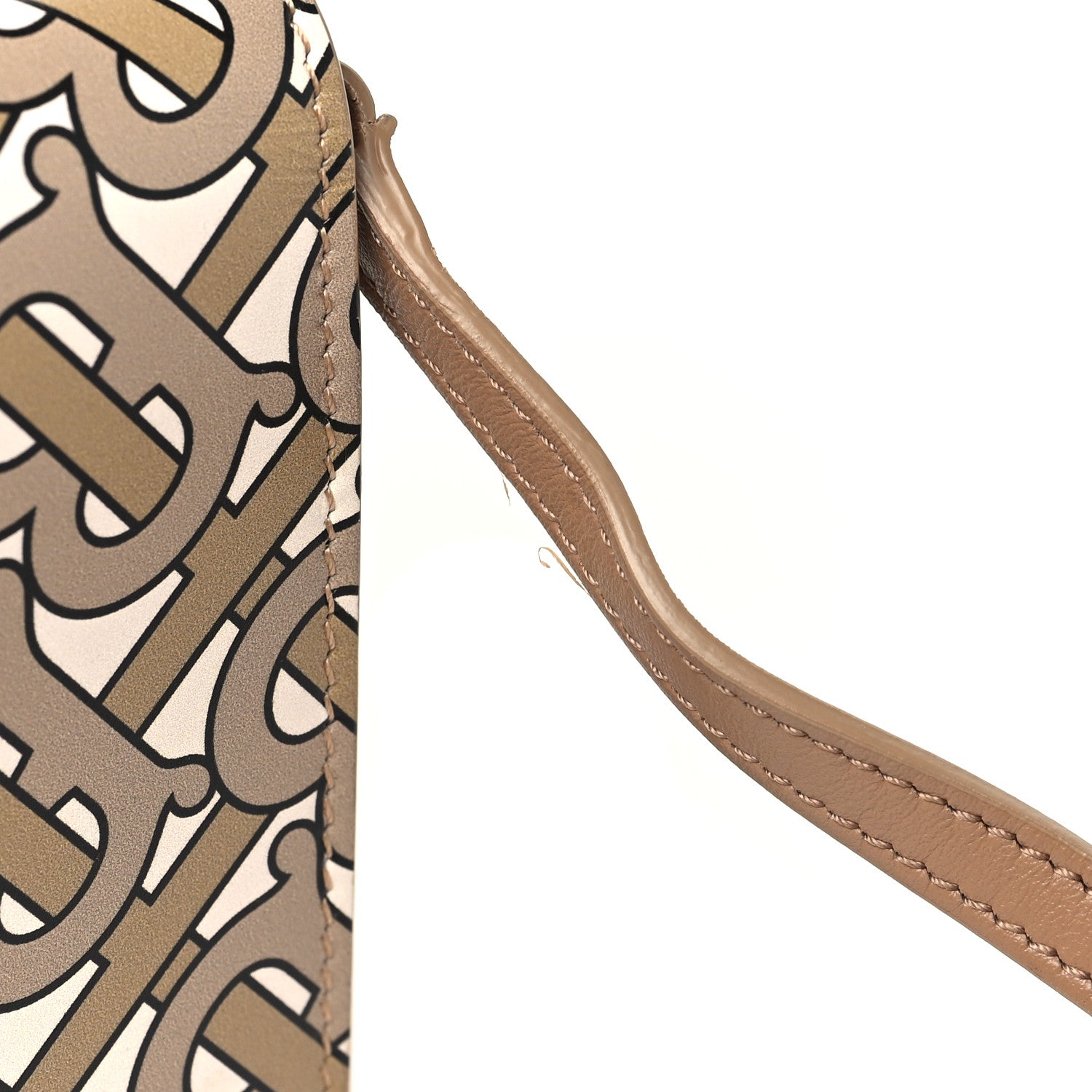 Burberry Calfskin Monogram TB Hazelmere Wallet With Detachable Strap Beige 12 of 12
