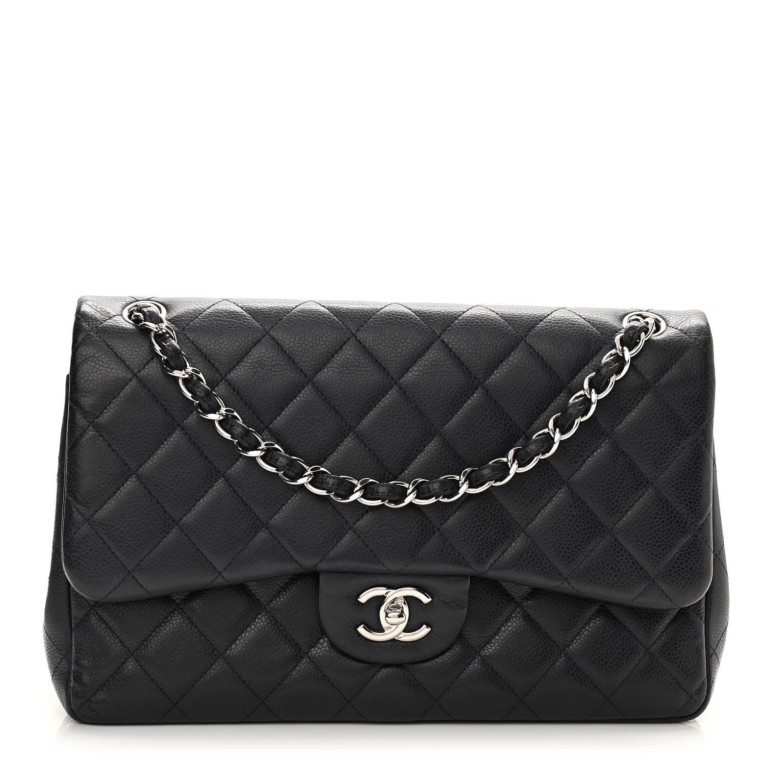 Chanel Caviar Quilted Jumbo Double Flap Navy Blue 1 of 11