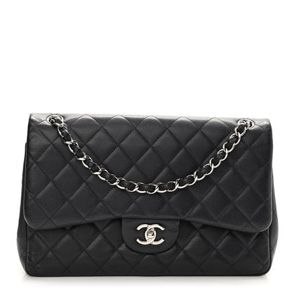 Chanel Caviar Quilted Jumbo Double Flap Navy Blue 1 of 11