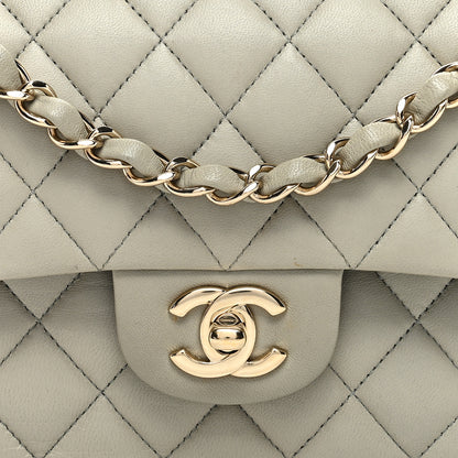 Chanel Lambskin Quilted Small Double Flap Grey 8 of 12