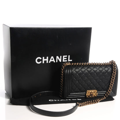 Chanel Caviar Medium Boy Flap Bag Black 5 of 9