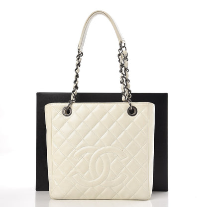 Chanel Caviar Quilted Petit Shopping Tote PST White 20 of 20