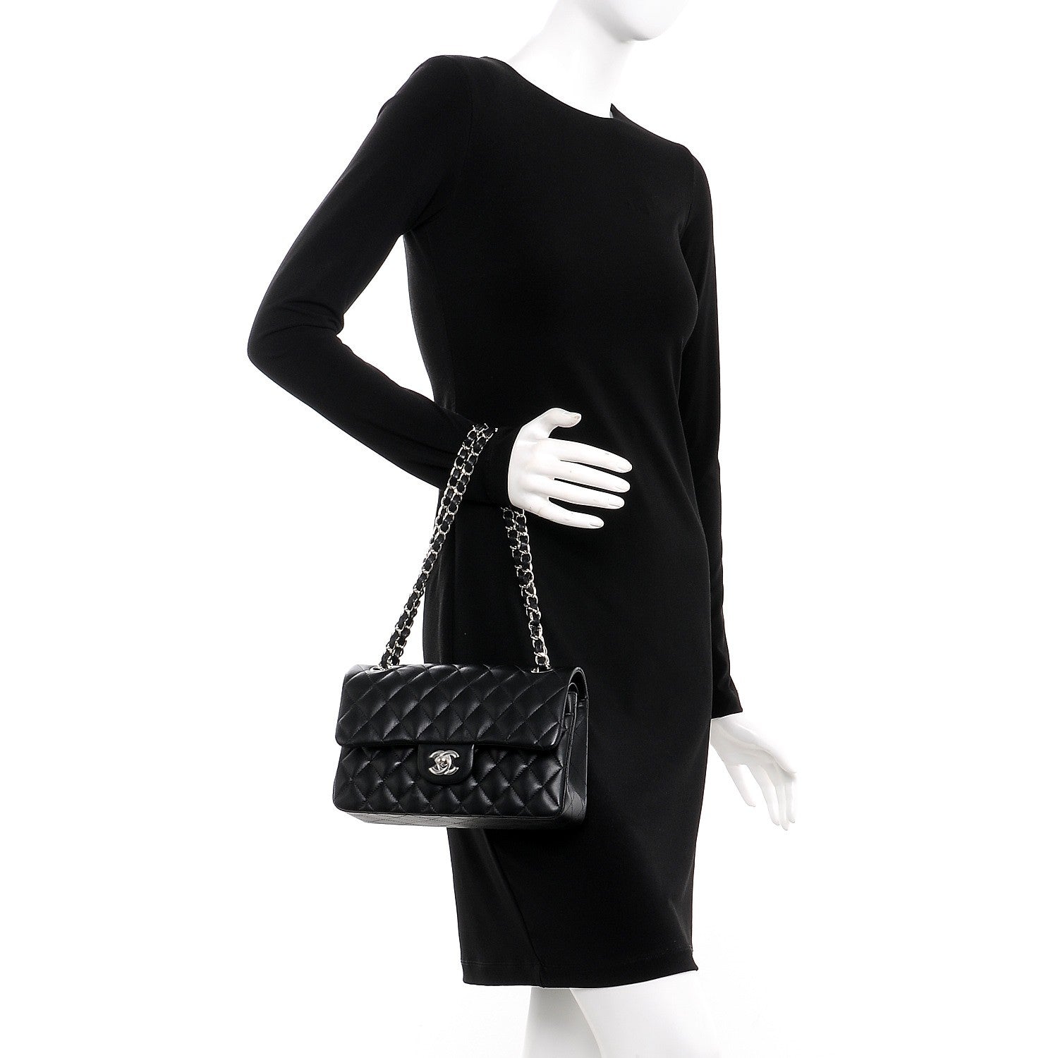 Chanel Lambskin Quilted Small Double Flap Black 3 of 9