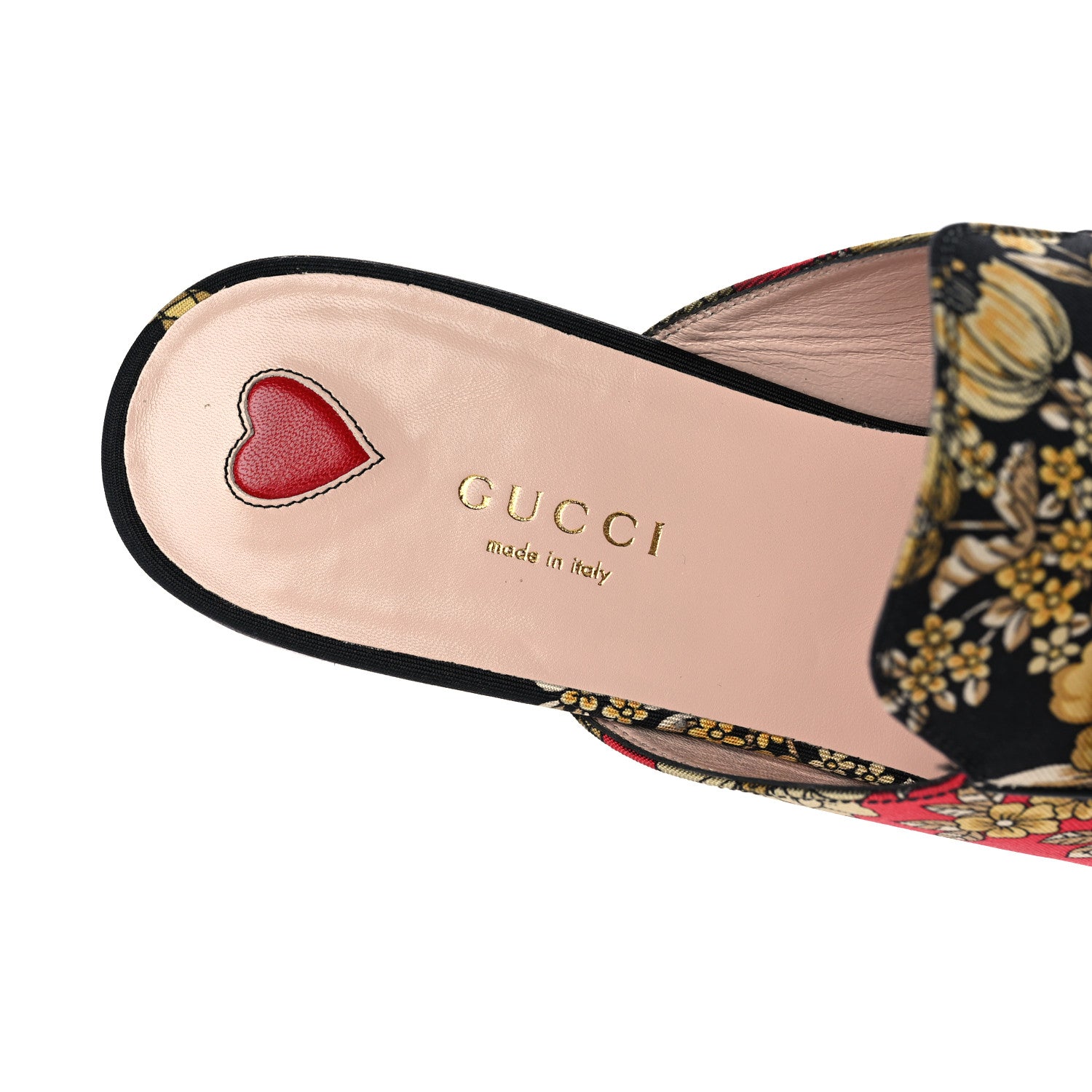 Gucci Twill Flora Womens Princetown Slippers 39.5 Red Black 7 of 9
