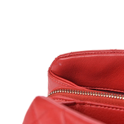 Chanel Shiny Sheepskin Quilted Large Trapezio Flap Red 14 of 15