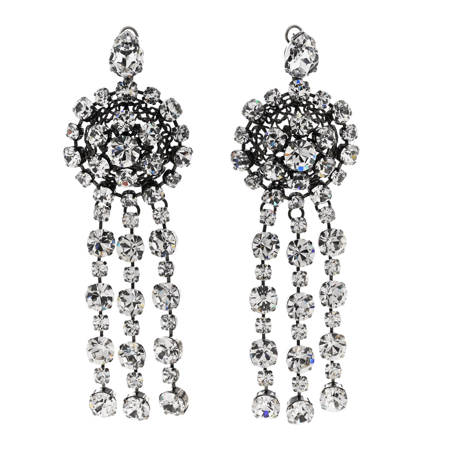 Gucci Metal Crystal Drop Earrings 1 of 4