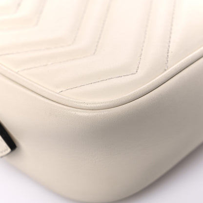 Gucci Calfskin Matelasse Mini GG Marmont Chain Shoulder Bag White 9 of 14