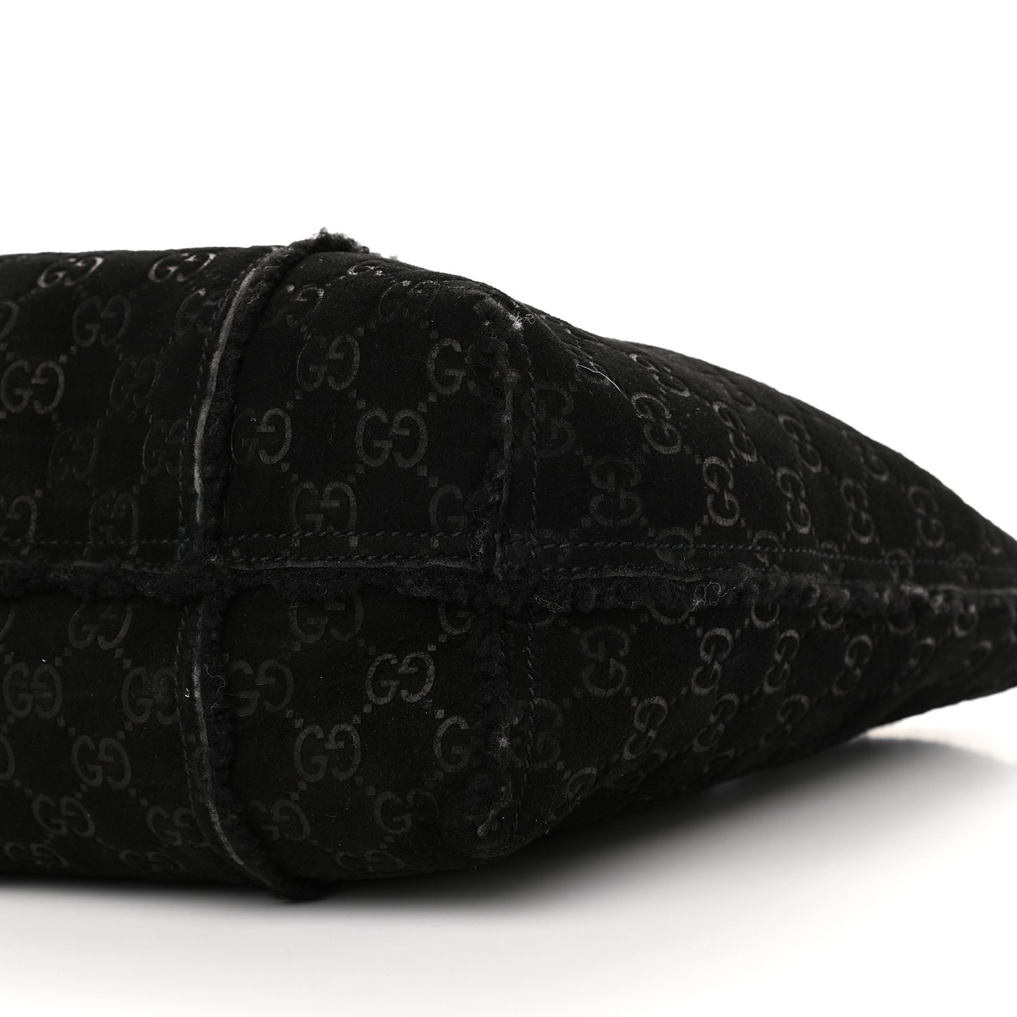 Monogram Suede Shearling Medium Jolicoeur Tote Black