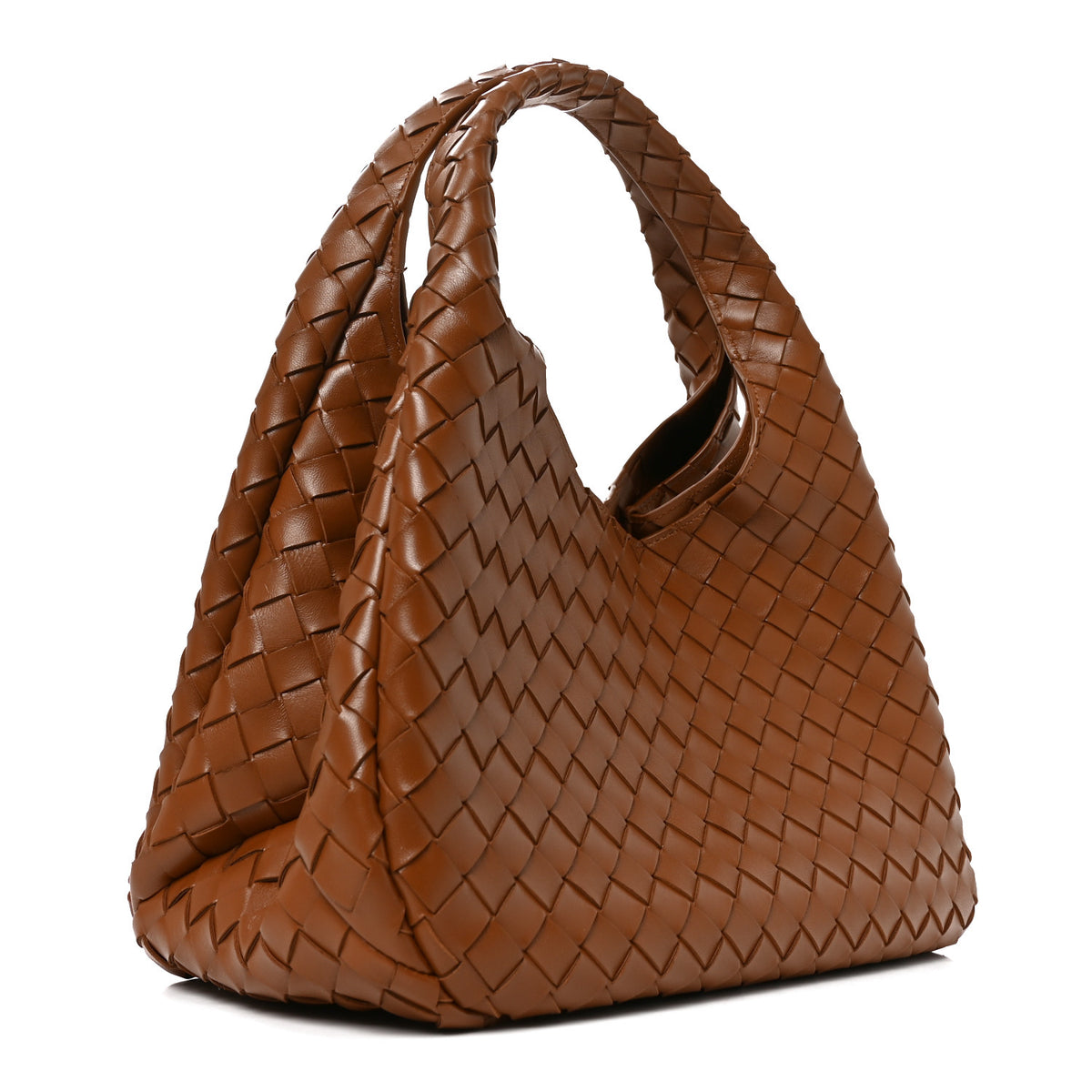 Nappa Intrecciato Medium Campana Shoulder Bag Tannin