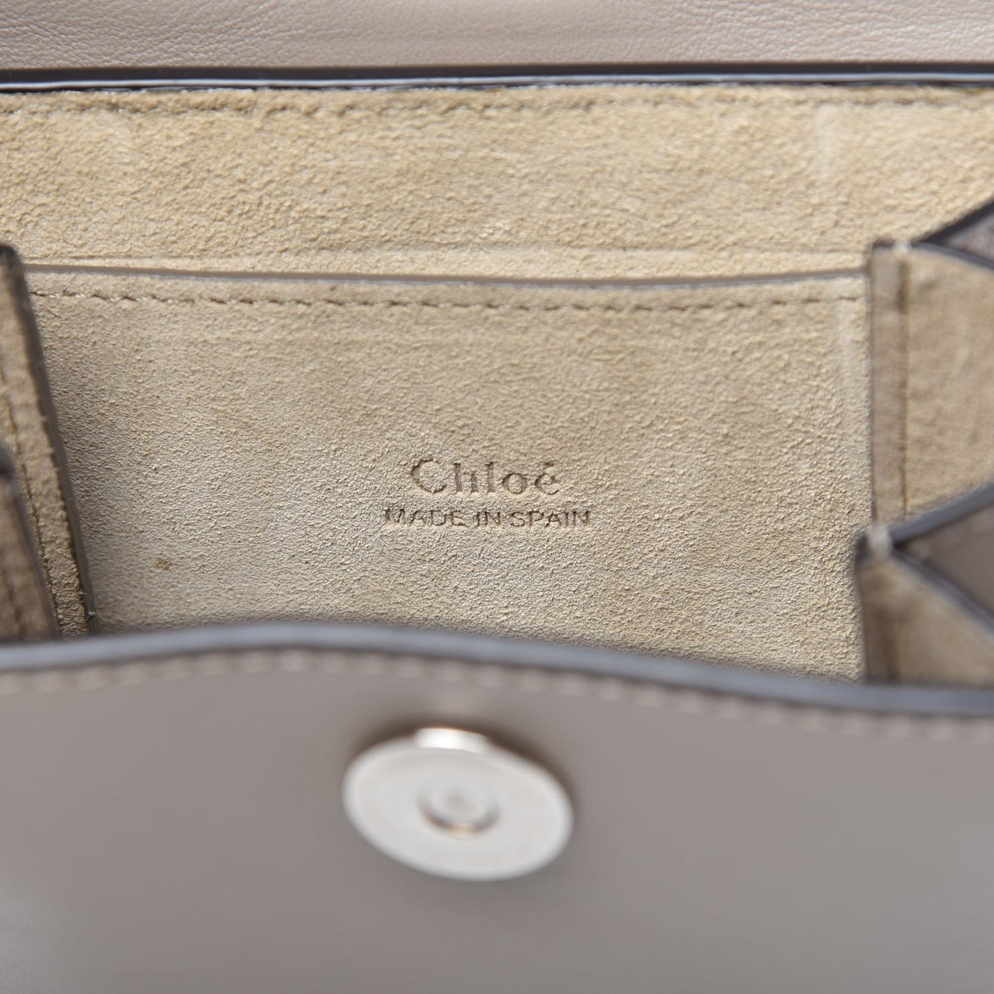 Suede Calfskin Mini Faye Bracelet Bag Motty Grey