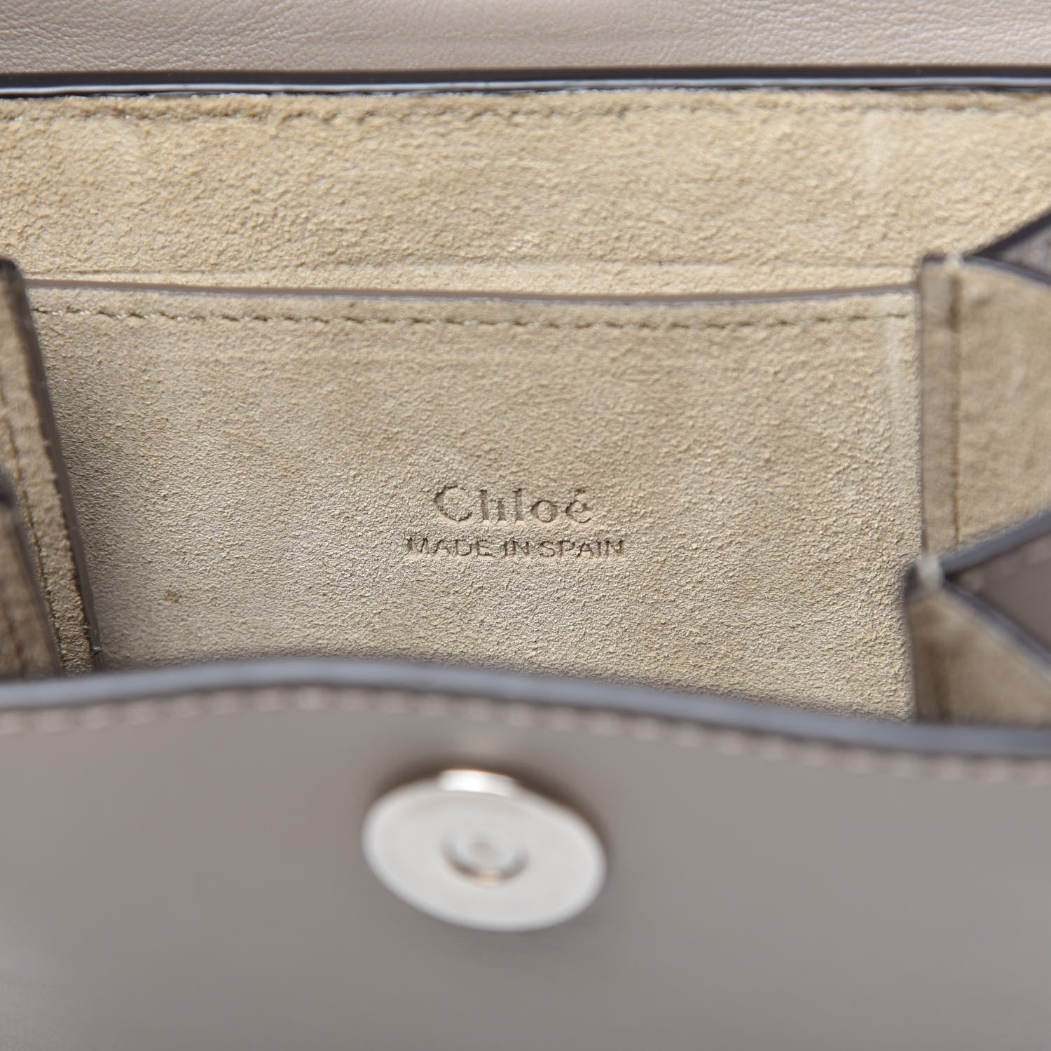 Chloe Suede Calfskin Mini Faye Bracelet Bag Motty Grey 8 of 10