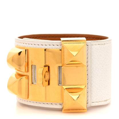 Hermes Epsom Collier De Chien CDC Bracelet S White 3 of 7