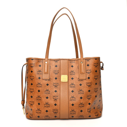 MCM Visetos Medium Liz Reversible Shopper Tote Cognac 3 of 24