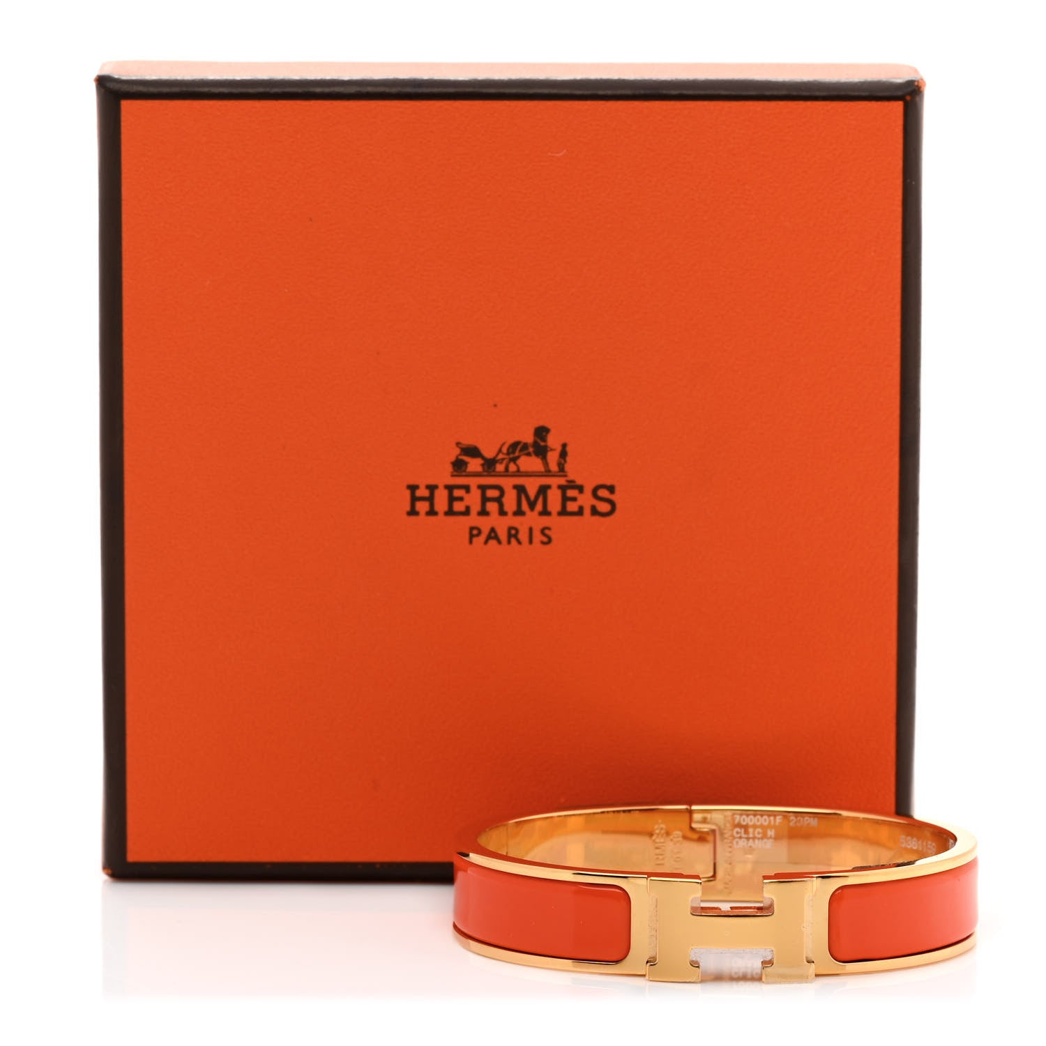 Hermes Enamel Narrow Clic Clac H Bracelet PM Orange 6 of 6