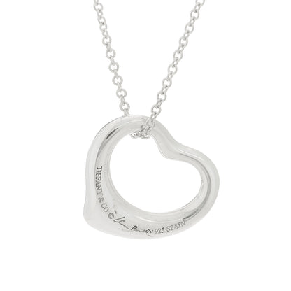 Tiffany Sterling Silver 16mm Elsa Peretti Open Heart Pendant Necklace 5 of 6