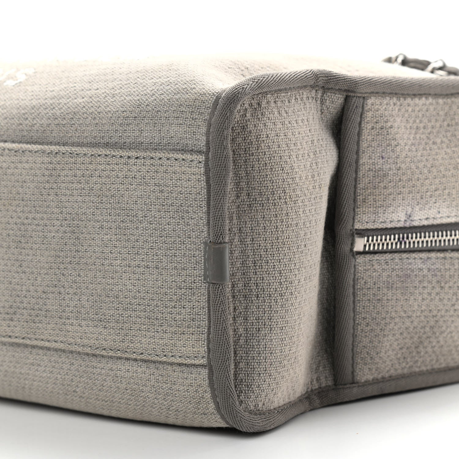 Chanel Canvas Deauville Bowling Bag Grey 11 of 19