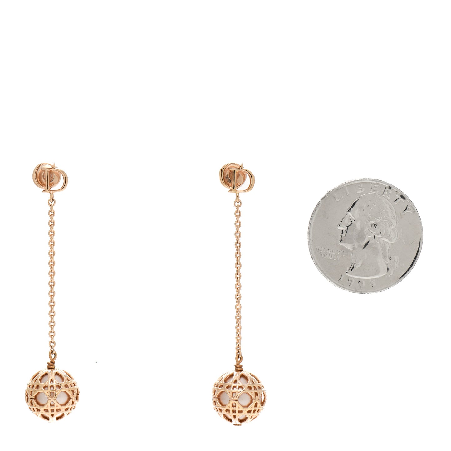 Pearl Secret Cannage Mise En Dior Tribales Dangle Earrings Rose Gold