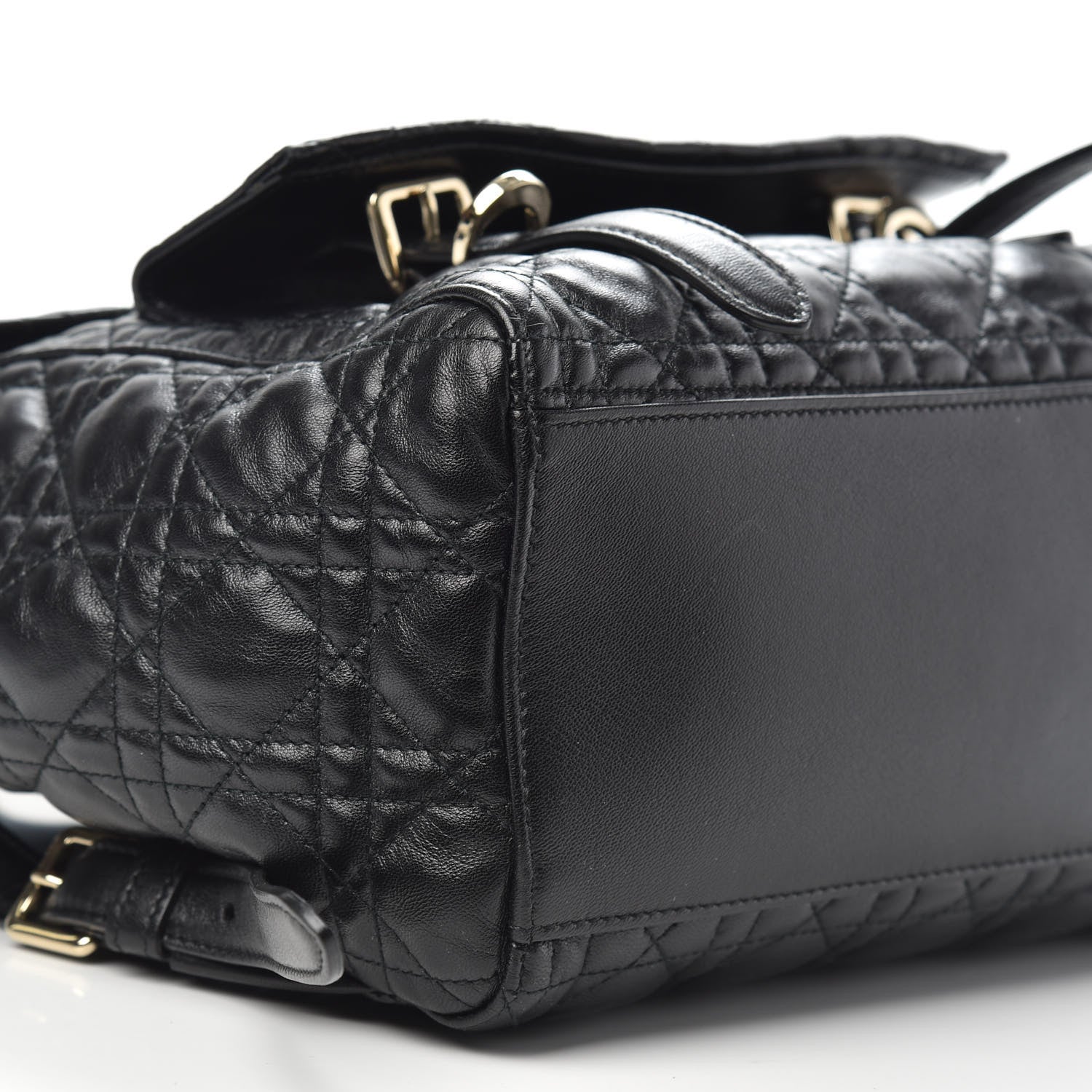 Christian Dior Lambskin Cannage Small Lucky Badge Stardust Backpack Black 6 of 8