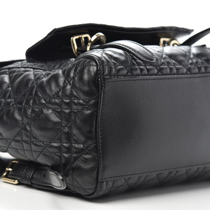Christian Dior Lambskin Cannage Small Lucky Badge Stardust Backpack Black 6 of 8