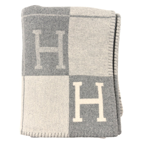 Wool Cashmere Avalon III Blanket Ecru Gris Clair