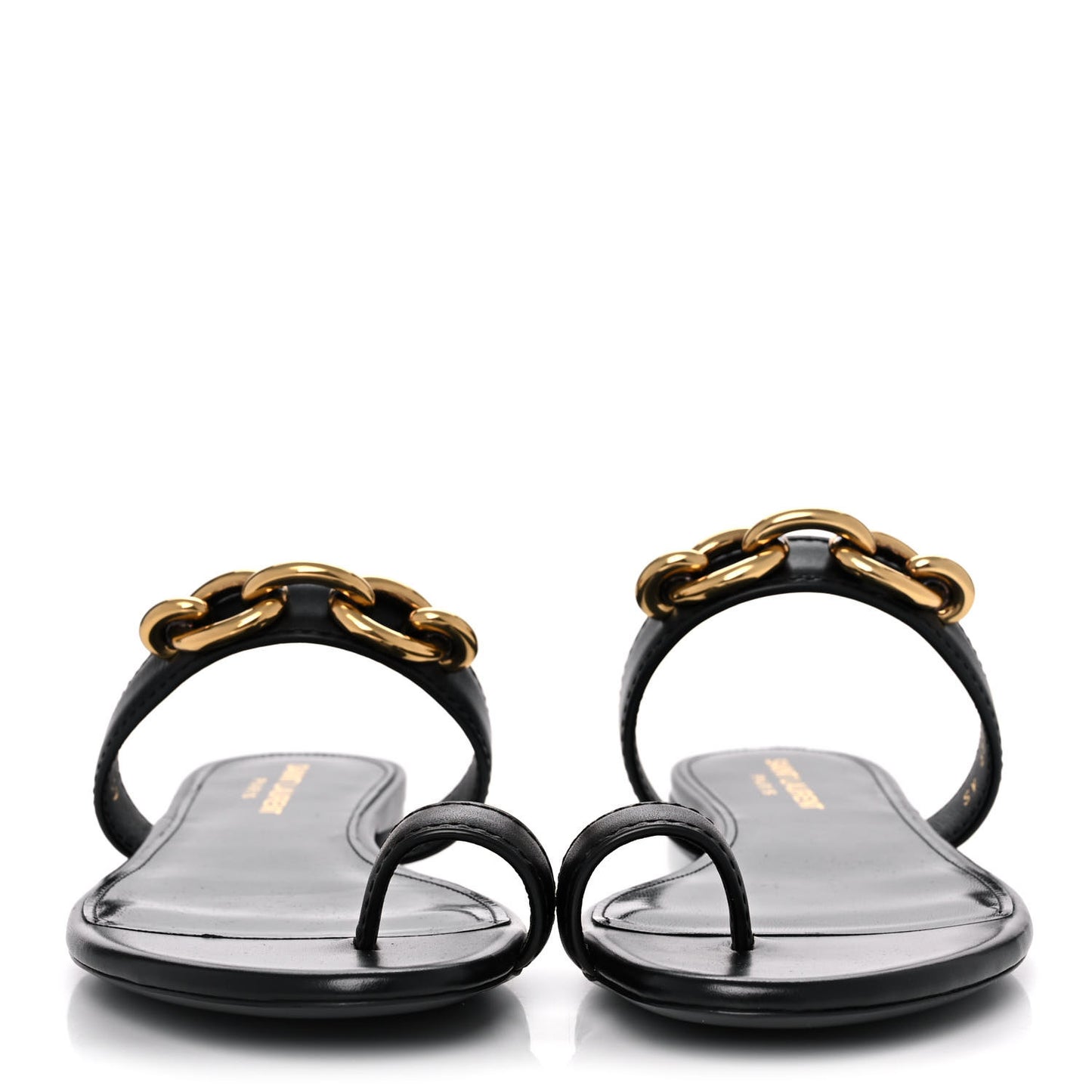 Calfskin Chain Jota Maillon Sandals 39 Black