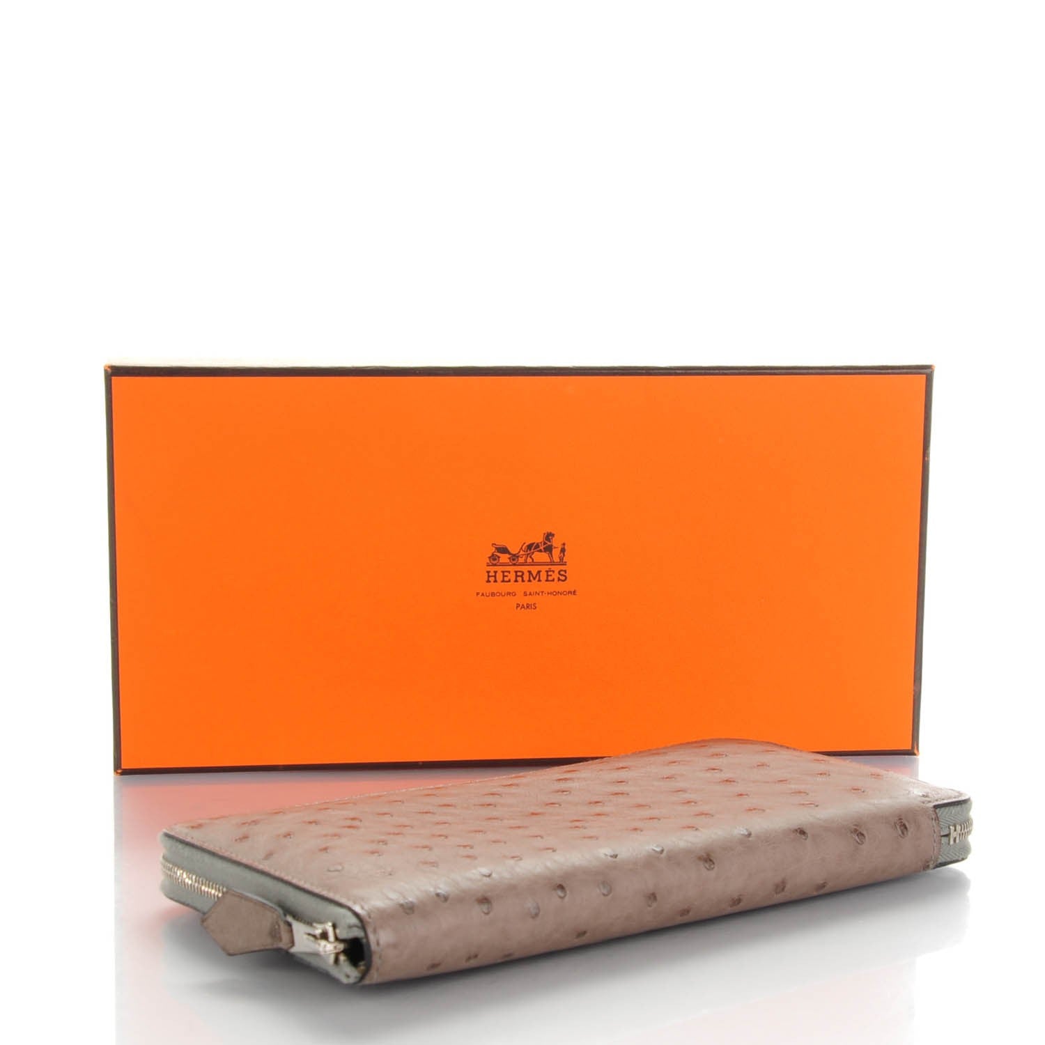 Hermes Ostrich Azap Wallet Gris Tourterelle 4 of 8