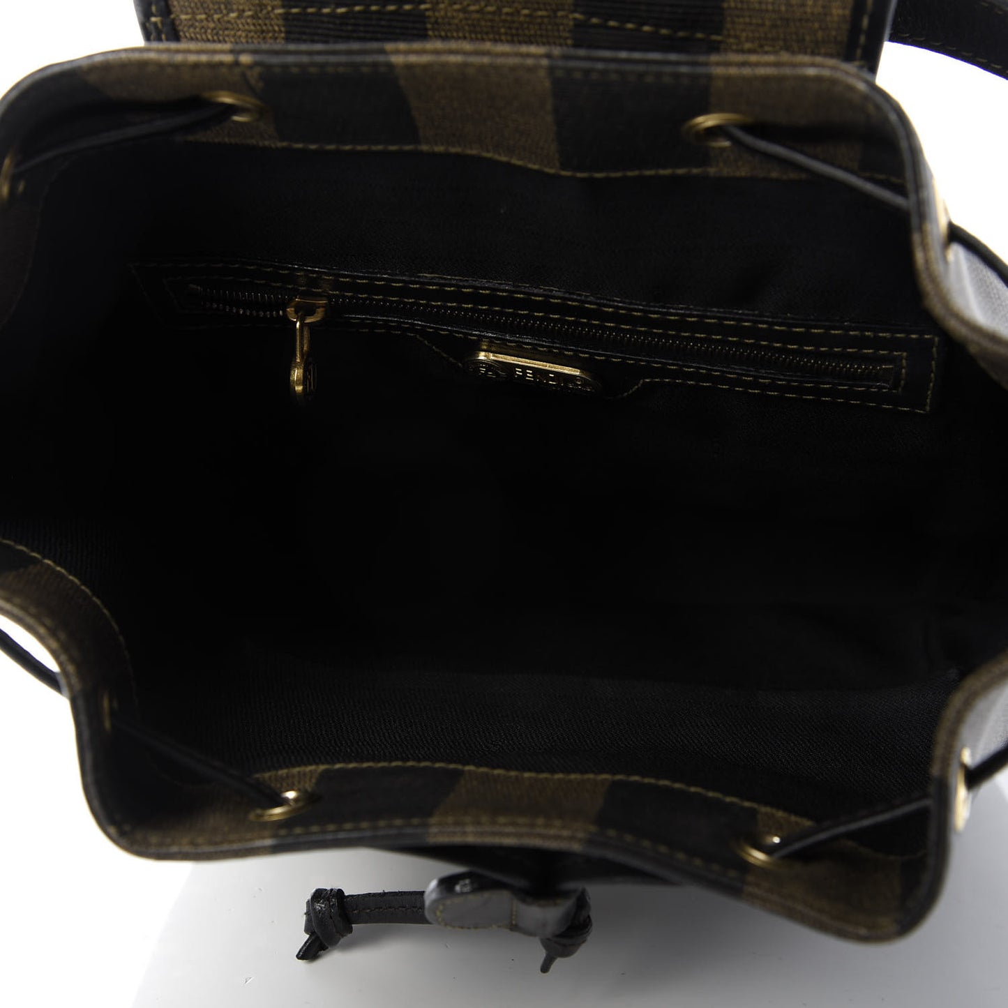 Coated Canvas Pequin Drawstring Backpack Tobacco