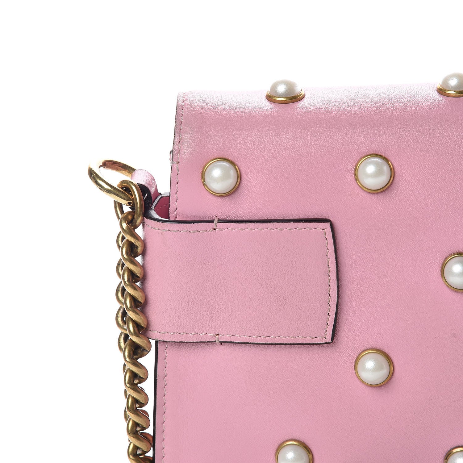Gucci Nappa Pearl Studded Mini Queen Margaret Broadway Shoulder Bag Sugar Pink 18 of 28