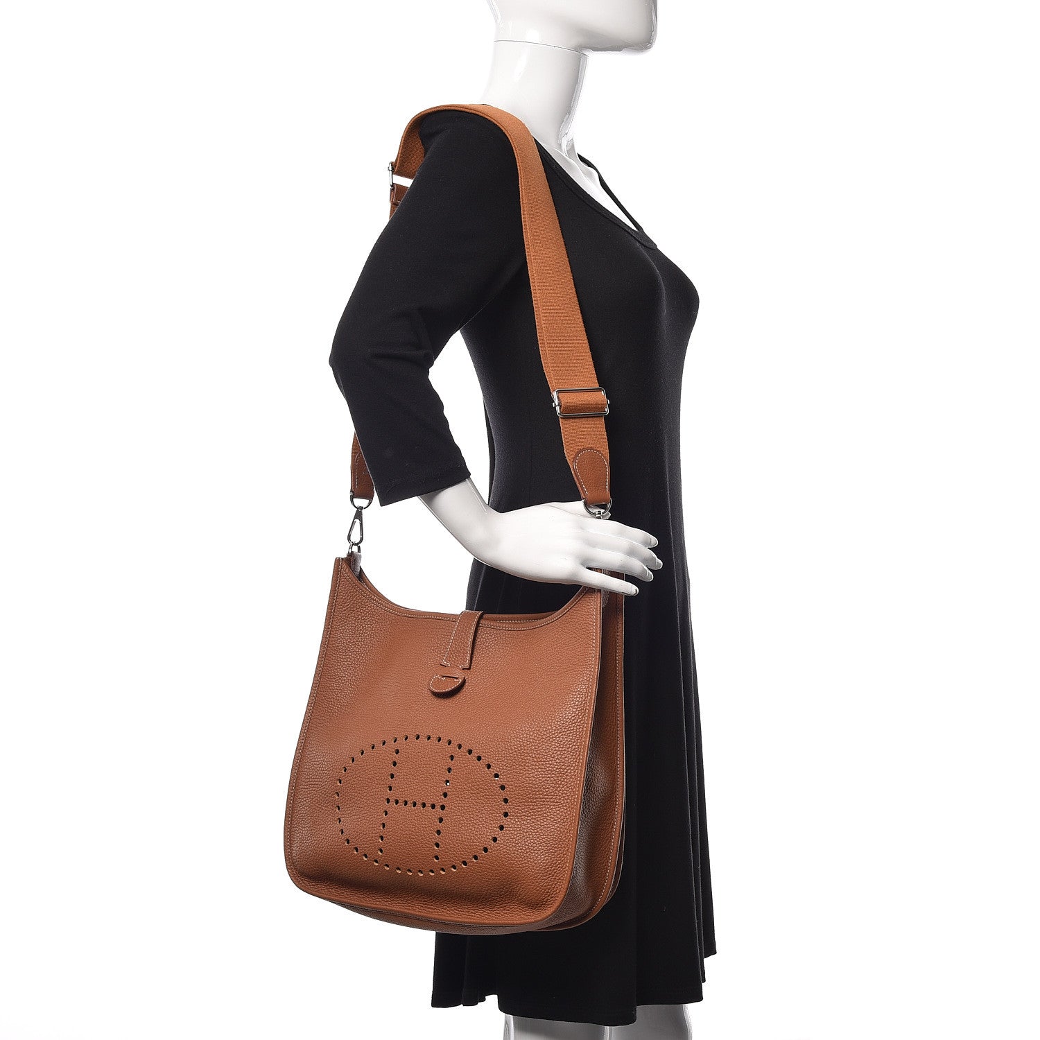 Hermes Taurillon Clemence Evelyne III PM Gold 2 of 12