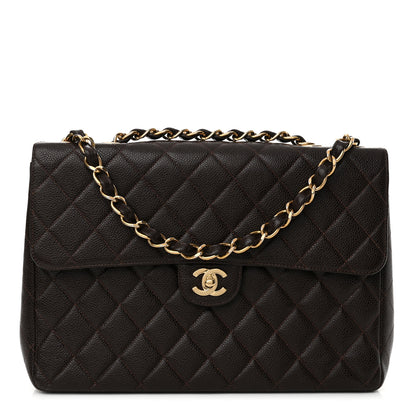 Chanel Caviar Quilted Jumbo Single Flap Brown 1 of 18