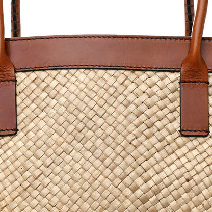 Burberry Prorsum Buffalo Raffia Tote Dark Tan 9 of 15