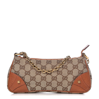 Gucci Monogram Horsebit Nail Chain Pochette Orange 1 of 10