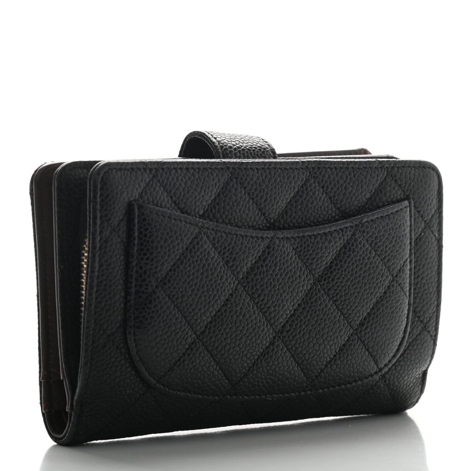 Chanel Caviar Quilted Zipped Pocket Wallet Black 3 of 10