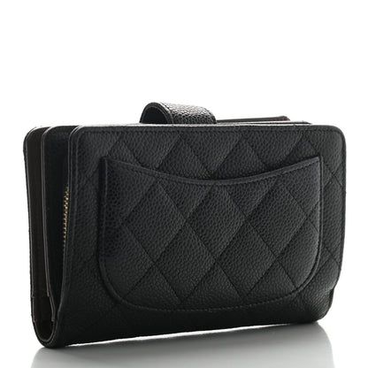 Chanel Caviar Quilted Zipped Pocket Wallet Black 3 of 10